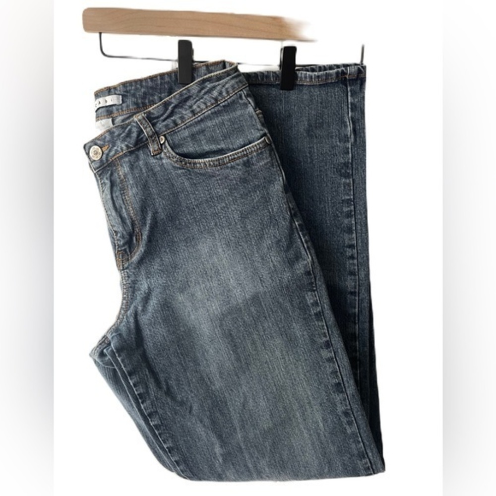 CAbi Jeans #713 Womens Straight Leg Stretch High Rise Jeans Blue Size 10